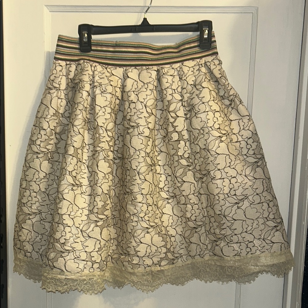 HeartSoul Cream Embellished A-Line Skirt for Cocktail